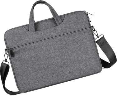 Сумка для ноутбука з плечовим ременем для ноутбуків розміром 39,6 - 40,6 см (15,6 - 16 дюймів), плюшева, м'яка, темно-сіра