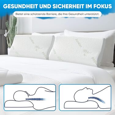 Подушка для шиї Ортопедична подушка з піни з ефектом пам&39яті для сну на боці, спині та животі, 60x40x12/10 см