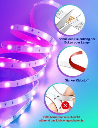 Світлодіодна стрічка 6м, RGB світлодіодна стрічка, гірлянди з пультом дистанційного керування до 6м, музична синхронізація кольору