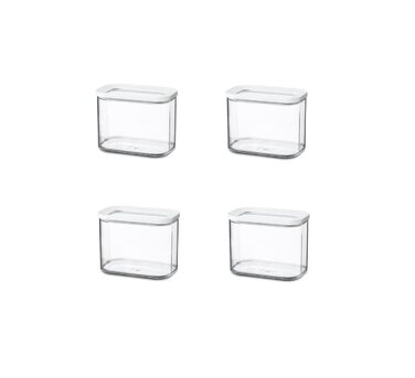 Набір контейнерів для зберігання Mepal Modula 1000 мл, білий, 4 предмети - ідеально підходить для зберігання сухих продуктів, білий, 4 предмети, 1000 мл