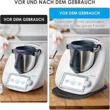 Розсувна дошка для Thermomix TM6/TM5, ковзаюча акрилова дошка без зусиль і швидкого переміщення, рулонна дошка для кухонного комбайна Thermomix Vorwerk TM6 TM5, дошка для аксесуарів (глянцевий чорний)