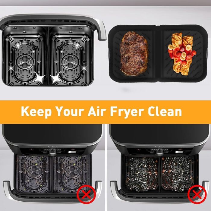 Аксесуари для фритюрниці для Ninja Foodi Flexdrawer 10.4L AF500EU AF500EUCP, Cecotec 9000, 110.4L25.2L Аксесуари для силіконової форми, Силіконові аксесуари для фритюрниці, 3