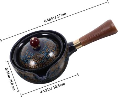 Набір китайського керамічного чайного посуду Toyvian синього кольору з зручною ручкою та легким очищенням, 1 комплект для домашнього чаювання в стилі Кунг Фу для справжньої насолоди чаєм.