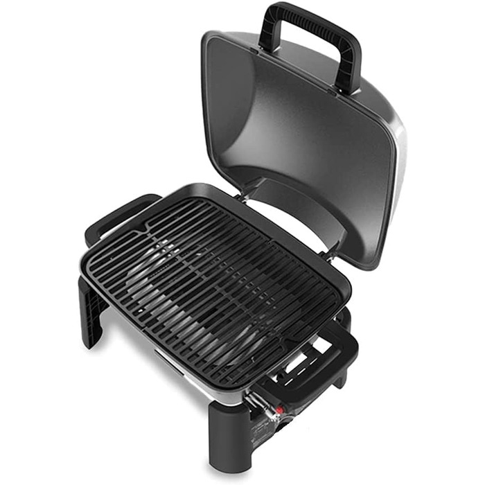 Портативний газовий барбекю на 1 пальник, настільний барбекю маленький для балкона, до 300C, чавунна решітка, портативний кемпінго