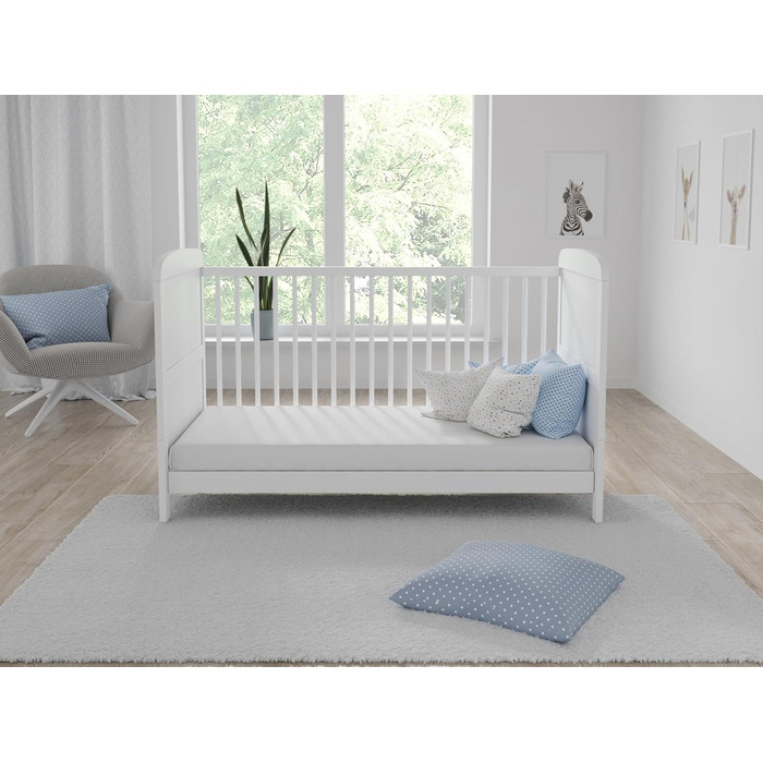 Дитяче ліжечко/спальне місце Love For Sleep 70x140 см з захисним бар&39єром, що трансформується, біле, Maddox, дитяче ліжко, дерев&39яне - Дитяче ліжко, Ліжечко-трансформер