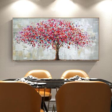 Картина Ручний розпис, мотив Велике червоне дерево, вітальня, акрилове полотно, прикраса будинку, олійний живопис на полотні, 70 х