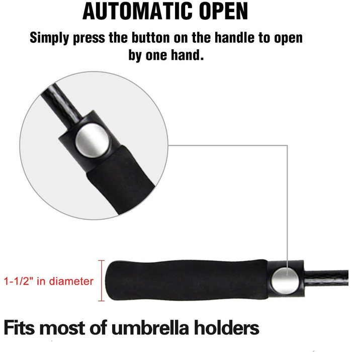 Захист від шторму, автоматичне відкривання, з подвійною вентиляцією навісу - високоякісна парасолька з палицями для жінок і чолові