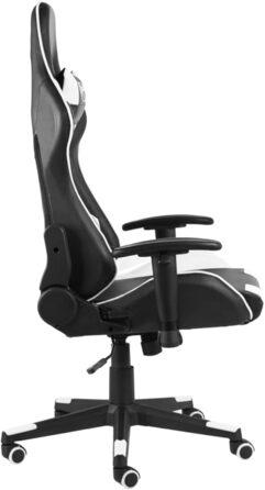 Поворотне ігрове крісло, білий ПВХ, ігрове крісло для дорослих, вантажопідйомність 150 кг