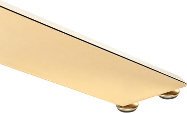 Обідній стіл Beliani, безпечне скло, прозорий, 120 см, круглий з металевим каркасом, золотий Maramo