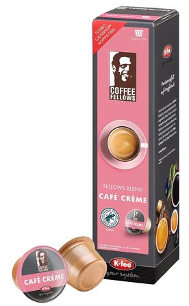Капсули Coffee Fellows Blend Caf Crme, сумісні з K-fee та Tchibo Cafissimo*, шоколадно-горіхові смаки, 120 кавових капсул