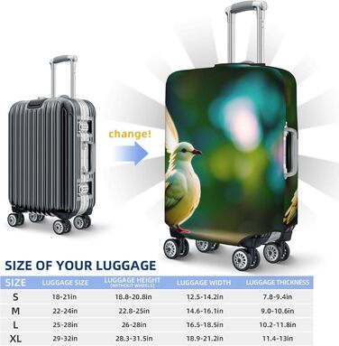 Чохол для валізи Tauben, міцний захист, підходить для багажу розміром 45,7 - 81,3 см, Чорний, Великий