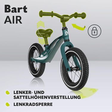 Велосипед-балансир Lionelo Bart Air від 2 років до 30 кг, магнієва рама, 12-дюймові колеса, регульовані по висоті кермо і сідло, ф