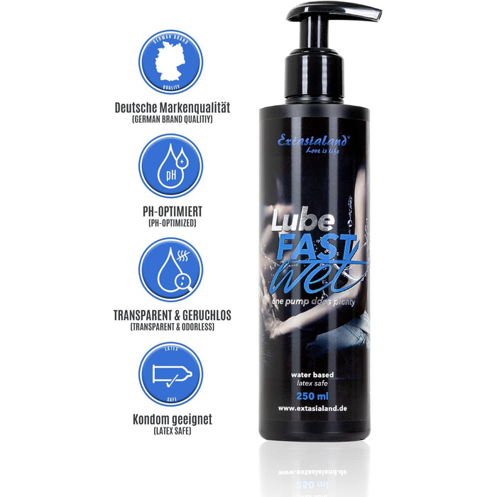 Водний гель-лубрикант Extasialand Lube Fastwet, 250 мл