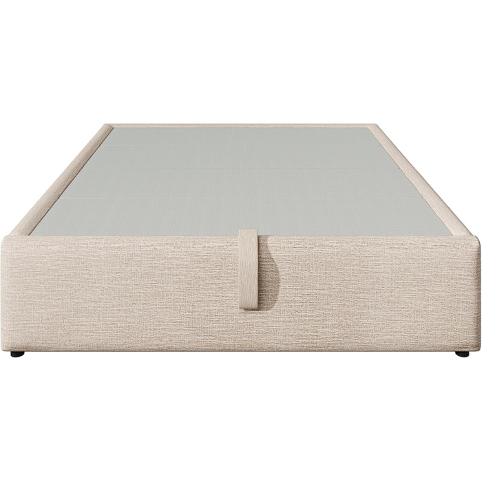 М&39яке ліжко 140x200 см без узголів&39я, ліжко з місцем для зберігання речей, двоспальне ліжко, каркас ліжка з рейковою основою по всій поверхні, лляне, функціональне ліжко, без матраца (натуральний), 140x200 см