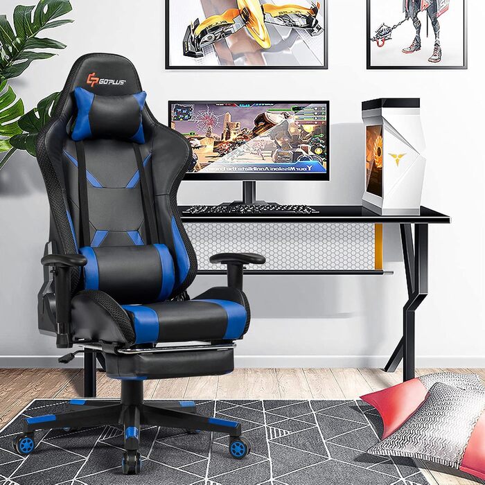 Геймерське крісло з поворотом на 360, гоночне крісло з 358 світлодіодними режимами освітлення, офісне крісло з регульованими підлокітниками, спинкою та підставкою для ніг, комп&39ютерне крісло з поперековою опорою, підголівником та пультом дистанційного к