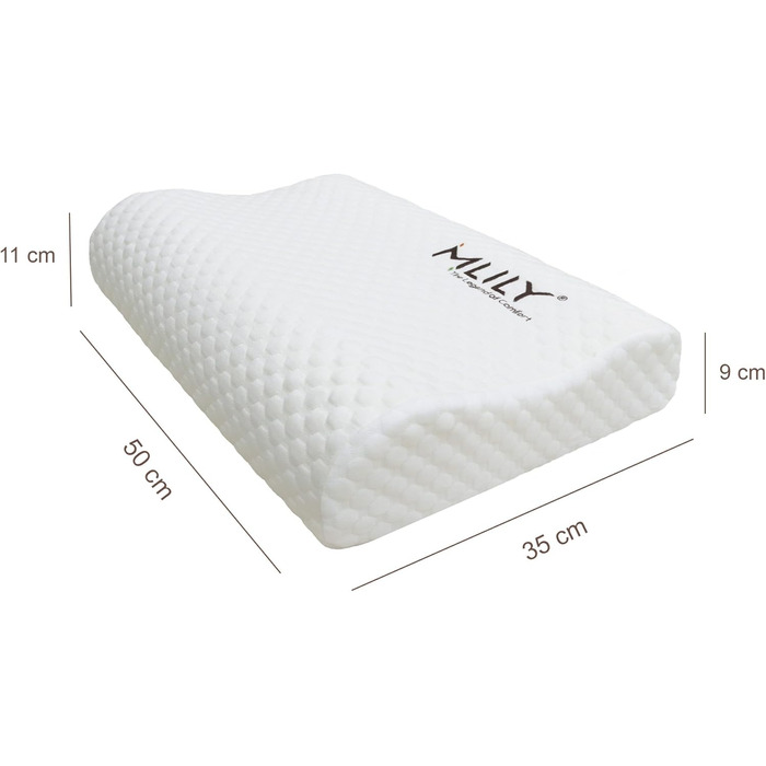 Подвійний комплект подушок K50, в&39язкоеластичні подушки для сну, подушки для шиї з регульованою висотою (50x35x11 см, білий колір, подвійний комплект)
