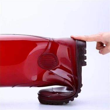 Чоловічі високі гумові чоботи, робочі гумові чоботи, водонепроникне водне взуття з ПВХ, гумові чоботи, нековзні гумові чоботи до коліна, чоловічі гумові калоші, водонепроникні, червоні, EU 40