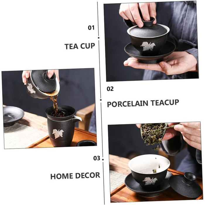 Компактний керамічний чайний сервіз з кришкою для жасминового та зеленого чаю, для дому та офісу