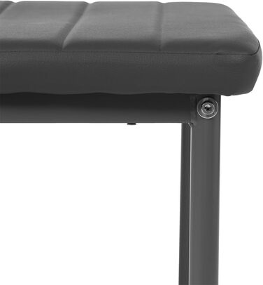 Обідні стільці, комплект з 4 шт. , штучна шкіра, протестовані SGS, висока спинка, водонепроникні, кухонний стілець, обідній стілець або стілець за обіднім столом, сірий ПВХ сірий, 4 стільці