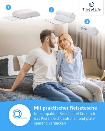 Подушка для шиї MATAR, ергономічна подушка для шийного відділу хребта, подушка для шиї з в&39язкопружною піною з ефектом пам&39яті, ідеально підходить для сну на боці та спині, регульована висота, 55 x 40 x 11/9 см, білий