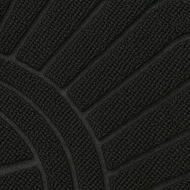 Килимок для дверей Tivoli напівкруглий 60x90 см для використання всередині та зовні приміщень чорний, нековзний, сучасний 3D-дизайн, брудозатримуючий килимок - легкоочисний килимок для дверей, чорний, 60 x 90 см (півколо)