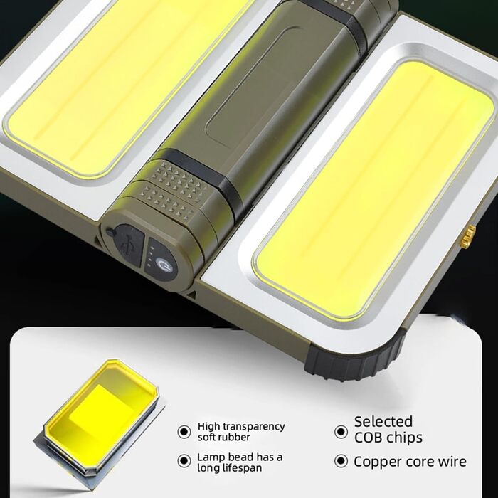 Складаний світлодіодний ліхтарик для кемпінгу магнітний Ліхтарик з ABS-пластику на сонячній енергії для відключення електроенергії, нічного використання, риболовлі, прогулянок, роботи, активного відпочинку, походів, скелелазіння
