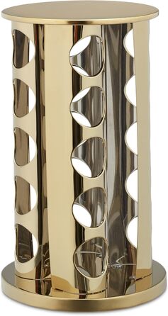 Підставка для спецій Relaxdays з 20 баночками для спецій, зі вставкою-шейкером, поворотна на 360, карусель для спецій, нержавіюча сталь, золотий/прозорий