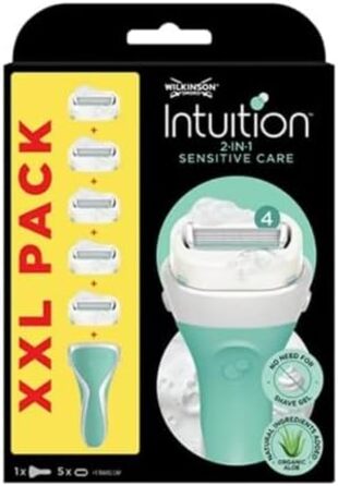 ЖІНОЧА БРИТВА WILKINSON SWORD INTUITION SENSITIVE CARE 5 ЗМІННИХ ЛЕЗ