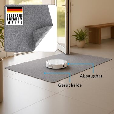 Тонкий надзвичайно плоский килимок для дверей товщиною 2 мм, 60x90 см, тонкий килимок для внутрішніх приміщень, тонкий повстяний килимок з протиковзкою підкладкою, килимок для внутрішніх приміщень, сірий, 90 см x 60 см