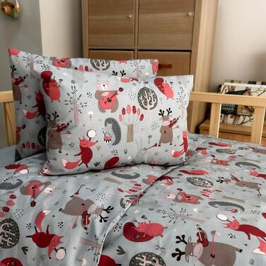 Комплекти постільної білизни mundolindo для хлопчиків та дівчаток, 100 бавовна, милий підодіяльник, лісові тварини, мила постільна