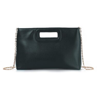 Елегантне клатч-гаманці для жінок, формальна вечірня сумочка зі шкіри, сумка на ланцюжку через плече, чорний колір