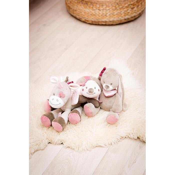 М'яка іграшка Nattou Кролик Ніна плюшева, 30 см рожево-бежева