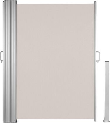 Двосторонній висувний тент Ventanara, екран для забезпечення конфіденційності, сонцезахисний тент, вітрозахисний екран, сонцезахисна штора (180 x 600 см, бежевий) 180 x 600 см бежевий