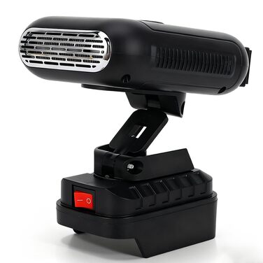 Обігрівач на батарейках, вентилятор-обігрівач на батарейках, автомобільний обігрівач з батарейками, поворот на 90, 2 портативні USB-обігрівачі, сумісний з BL1830 BL1850 BL1840 BL1845 BL1815 BL1820 BL1860B