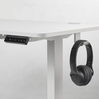 Стіл FlexxPro з регульованою висотою 3 розміри та 2 кольори Безперервна робоча поверхня Включно зі світлодіодною панеллю керування та системою керування кабелями Електричне регулювання та ергономічний 100x60 см, білий