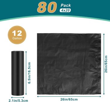 Міцні та стійкі до розривів сумки для туалету WADEO, 80 предметів, кемпінгові сумки для туалету, пакети для сміття, об&39ємом 50 л кожна (0,03 мм), портативні універсальні сумки для туалету, надзвичайно товсті туалетні аксесуари, для кемпінгу, походів, по