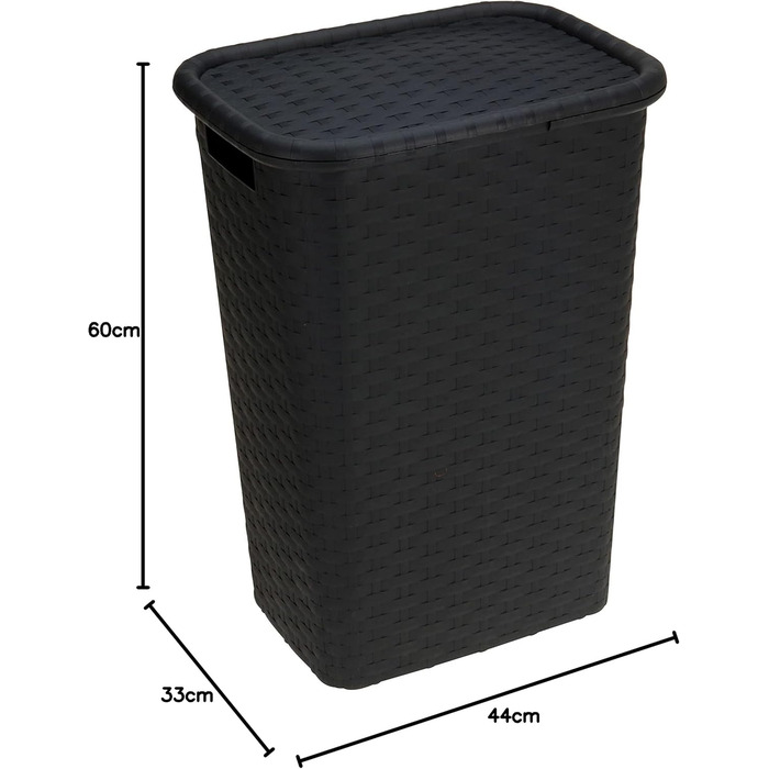 Ящик для білизни Spetebo плетений 65 літрів - антрацит - комод для білизни кошик для білизни кошик для білизни з кришкою