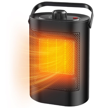 Енергозберігаючий електричний вентилятор-обігрівач, керамічний нагрівальний елемент PTC потужністю 1500 Вт, 3-ступінчастий режим, захист від перегріву та перекидання, портативний електричний обігрівач для кімнат, спалень та офісів Енергозбереження класу А