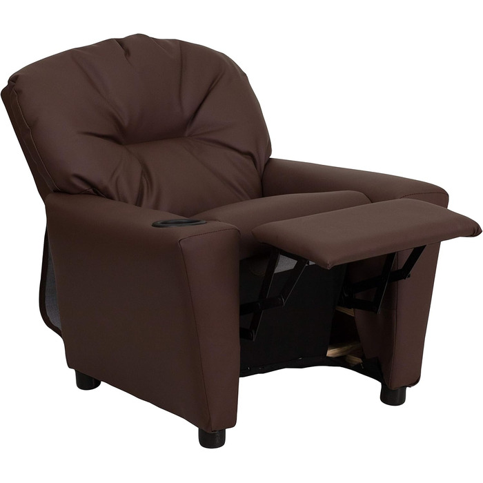 Дитяче крісло Flash Furniture, сучасне, з підсклянником, шкіра, коричнева LeatherSoft
