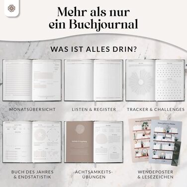 Книжковий клуб LIFE COMPASS - Щоденник читання та книжковий журнал MAGIC - Тверда палітурка DIN A5 Щоденник для дорослих - Трекер читання книжкового клубу - Booktok