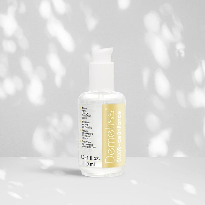 Професійний відпарювач для волосся Demeliss Titanium Elixir Ritual титанові плати, рівномірна подача пари для густого, кучерявого та жорсткого волосся з еліксиром для блиску 50 мл, колір Gold / Champagner