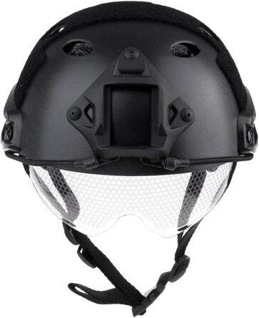 Легкий тактичний шолом швидкого захисту з висувним козирком для страйкболу, пейнтболу, чорний