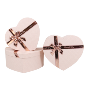 Подарункові коробки UFO 56321-242 Набір 3 шт PINK HEART серд. (6990787)