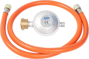 Газовий обігрівач Gde GGH 4200 K (4200 Вт, 3 рівні нагріву, п&39єзорозпалювання, портативний, робочий тиск 50 мбар, керамічні нагрівальні елементи, термозапобіжник, 4 фіксуючі ролики, вкл. газовий шланг та регулятор тиску)