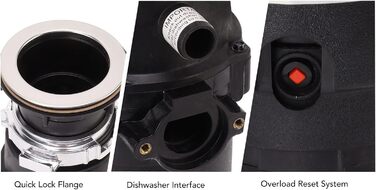 Утилізація сміття, ємність 1050 мл, кухня, подрібнювач харчових відходів, низький рівень шуму, захист від бризок, сміттєвий млин, утилізація кухонних відходів, вилка ЄС