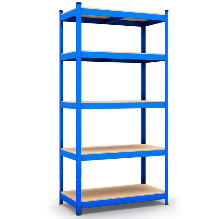 Стелаж для зберігання Panorama24 синього кольору, вантажопідйомність до 875 кг - Розміри 200 x 100 x 60 см, полиця, полиця для підвалу, полиця без болтів, полиця для майстерні, полиця для важких робіт