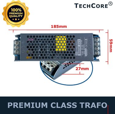 Світлодіодна стрічка TechCore 5M PREMIUM 24V 4in1 RGBWW RGBW 5050 SMD RGB зі стрічкою теплого білого світла 600 світлодіодів 60 світлодіодів/M керування сенсорне 24 В 12,5 А 300 ВТ Блок живлення УЛЬТРАТОНКИЙ ТРАНСФОРМЕР