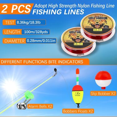 Предметний риболовецький набір для дітей, телескопічні вудки 2,1 м 1,8 м, повний комплект з котушкою, приманками та футляром для прісноводної риболовлі, рибальське спорядження для початківців, помаранчевий колір, 118-