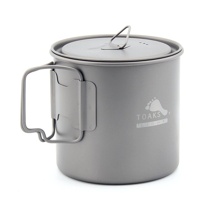 Титанова чашка та титановий горщик TOAKS для кемпінгу на природі 650 мл