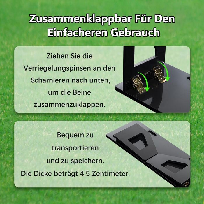 Дошка для відскоку футбольного м&39яча, Тренувальний інвентар для футболу, Портативна дошка для відскоку 100 x 40 см, Регульований кут для тренувань з контрольованих пасів та кидків, Тренування, Чорний